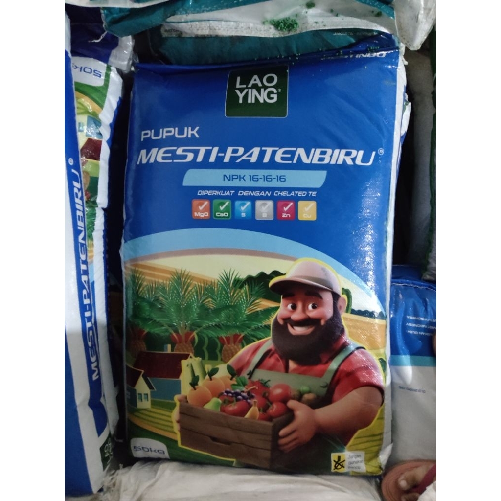 NPK 16.16.16 LAOYING MESTI PATEN BIRU | Kemasan 1 Kg, 2 Kg, 5 Kg (repack)