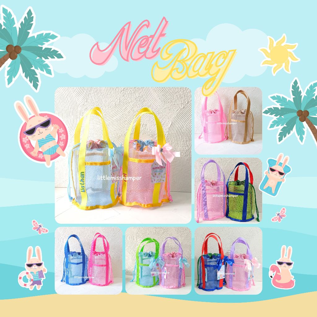 

Tas Jaring Beach Bag Souvenir Ulang tahun tema pantai summer net bag littlemisshamper
