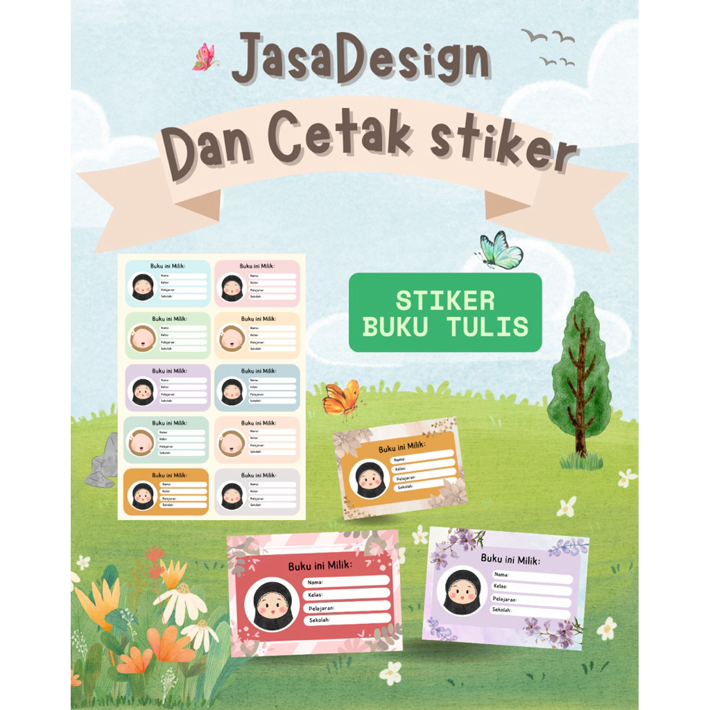 

STIKER BUKU PELAJARAN 50 PCS CUSTOME