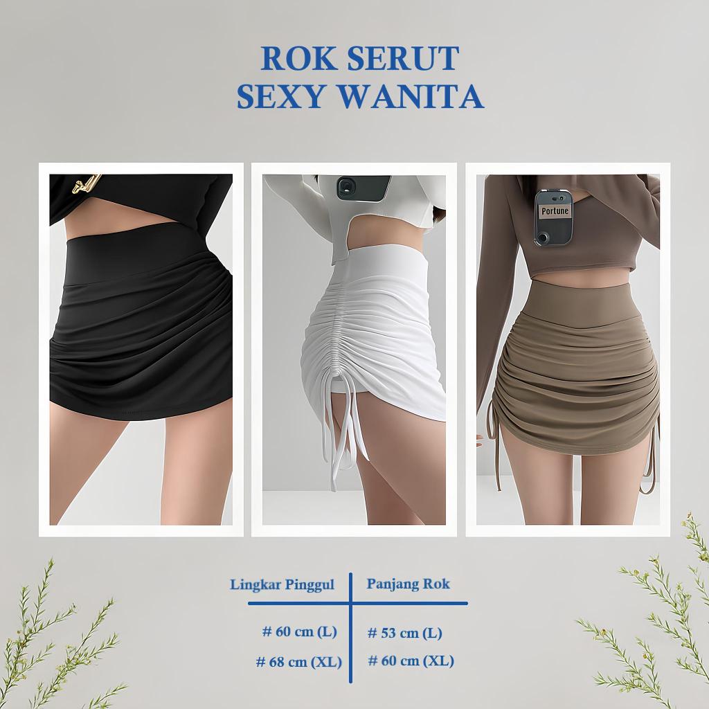 Rok Mini Wanita Serut - Rok wanita pendek serut - Rok mini serut - Rok mini Sexy- Rok jersey spandex