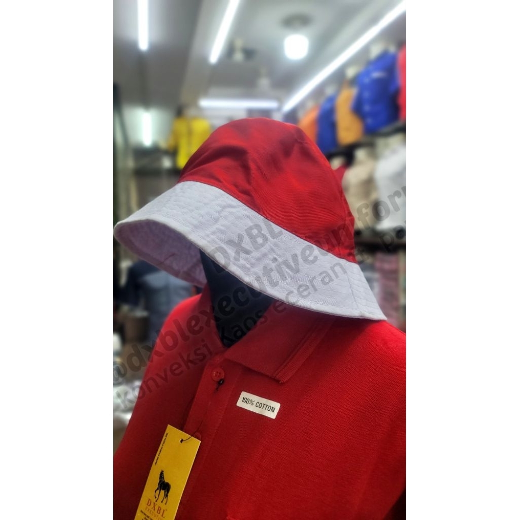 MERAH PUTIH Topi Kaos Polo AGUSTUS