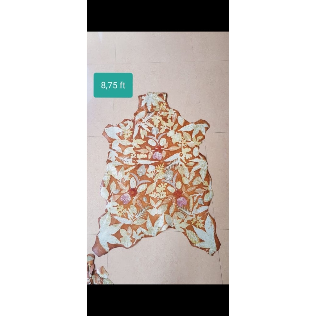 Kulit kambing Ecoprint lembaran model 1