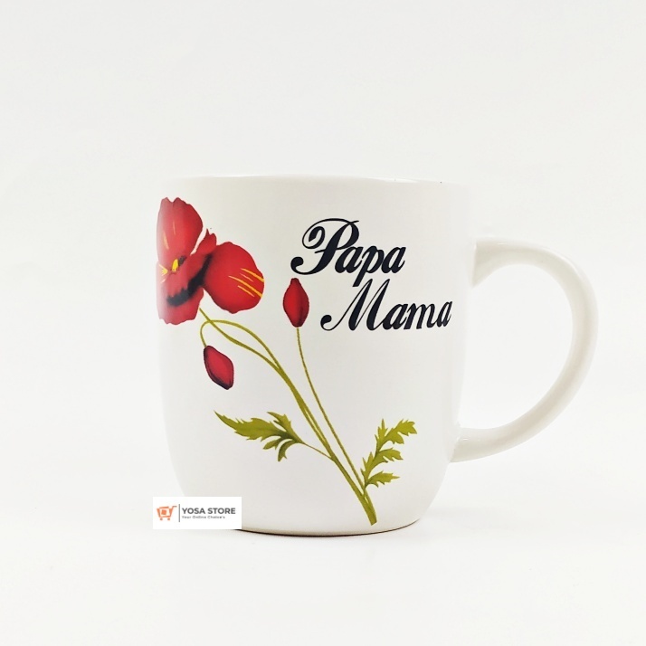 Mug Keramik Kopi Mama Papa Kedaung - 1Pcs