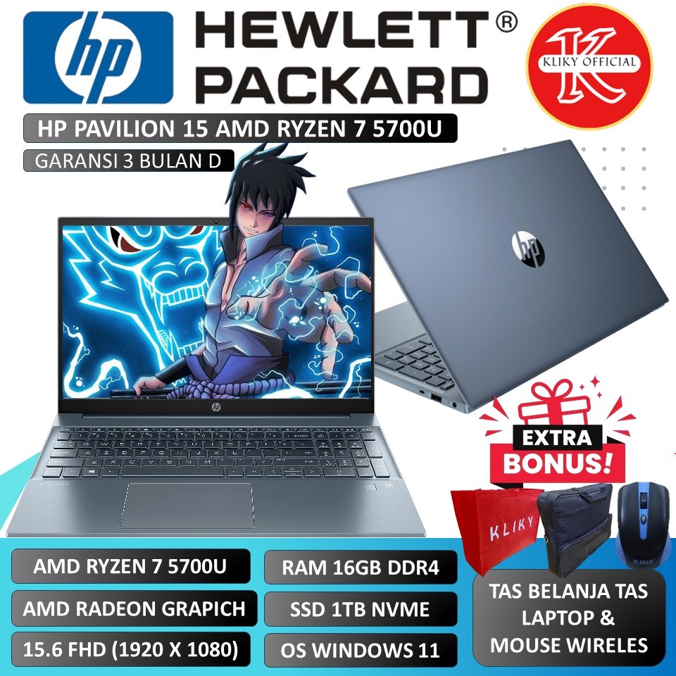 Hp Pavilion 15 Amd Ryzen 7 5700U Ram 16GB 1TB Ssd 15.6 Full HD IPS