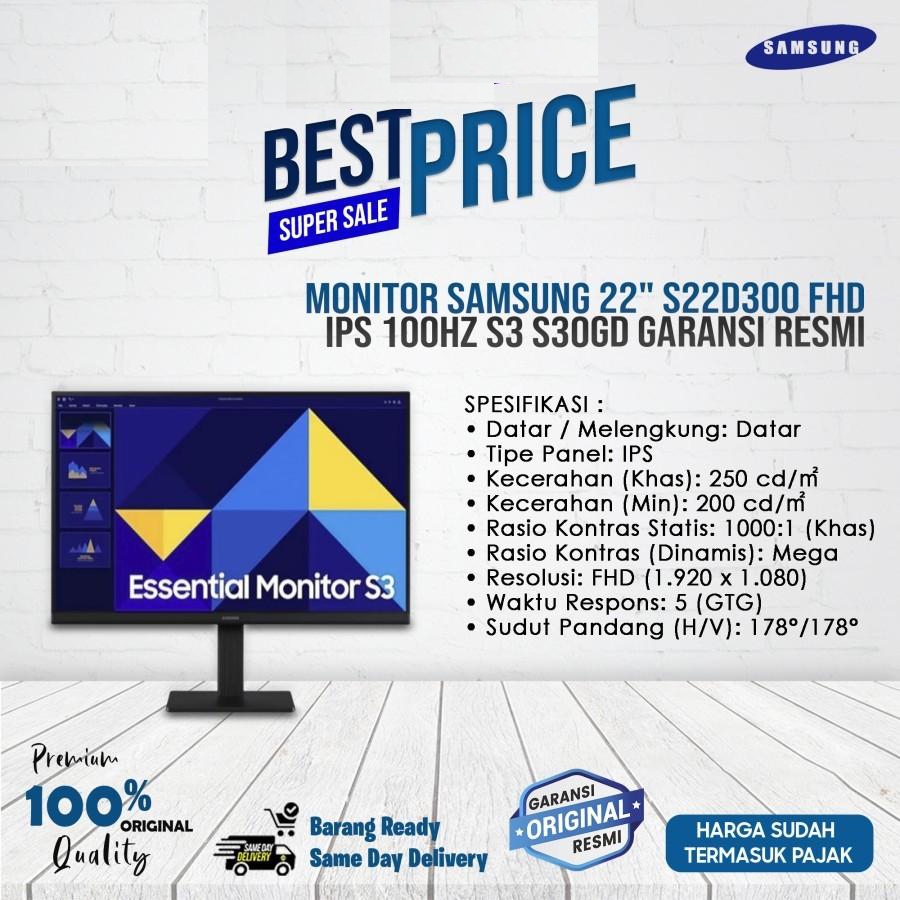 MONITOR SAMSUNG 22 S22D300 Monitor IPS 100Hz HDMI VGA