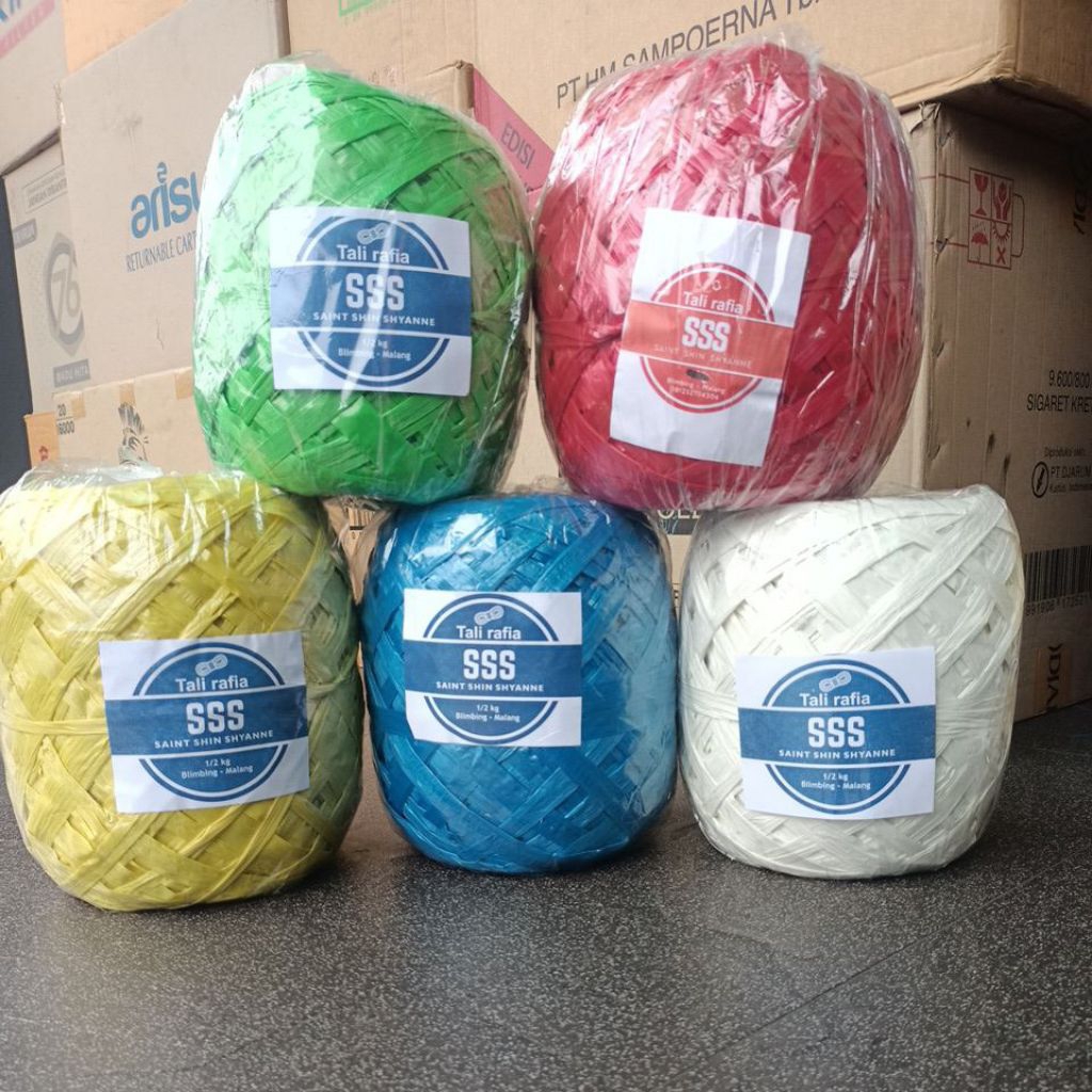 

TALI RAFIA WARNA MERAH, PUTIH, BIRU, HIJAU, KUNING, BIRU