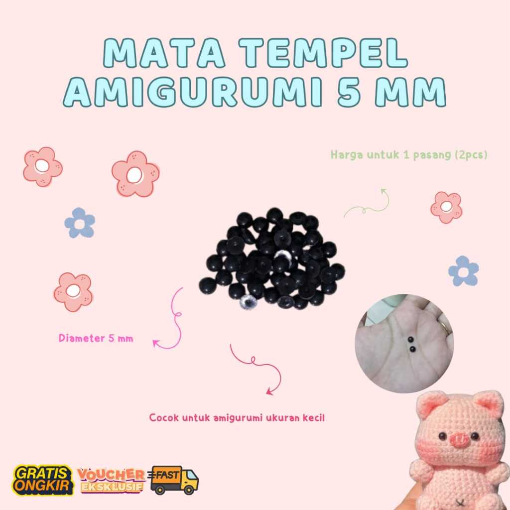 MATA TEMPEL AMIGURUMI BONEKA RAJUT 5MM