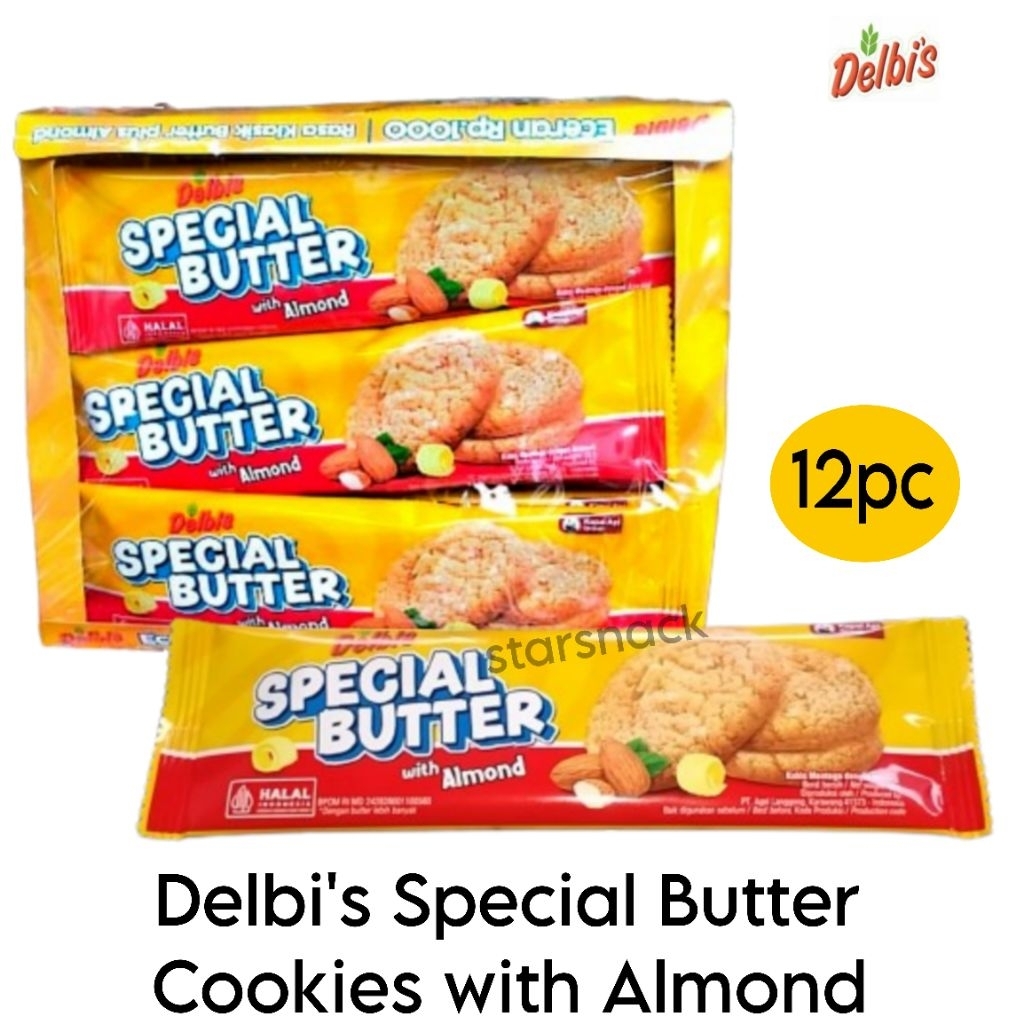 

Delbis special Butter cookies with almond pack isi 12pc