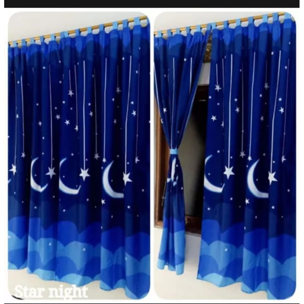 Gorden pintu karakter shaby gorden pintu tali murah ukuran 70x200cm