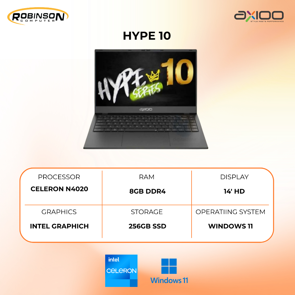 LAPTOP | AXIOO HYPE 10 | INTEL CELERON N4020