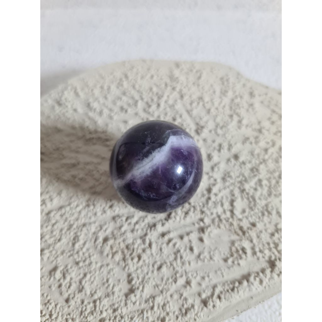 Natural Kristal Dream/ Chevron Amethyst Sphere Crystal for Good Sleep And  Healing | Bedroom Decorat