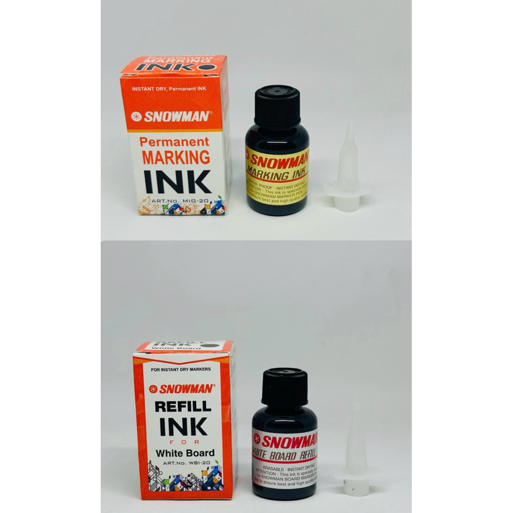 

Refill Tinta Spidol Whiteboard Permanent Snowman Warna Hitam