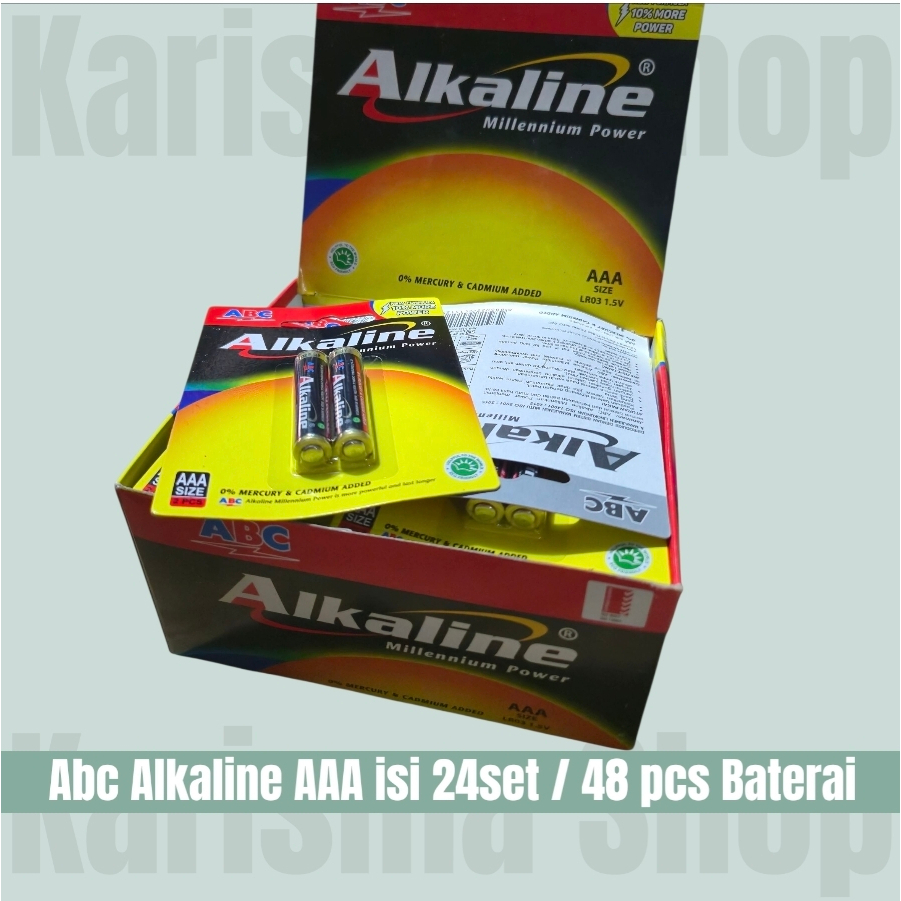 BATERAI ABC ALKALINE AAA ISI 24 HANGER / 1 BOX isi 24 set aaa