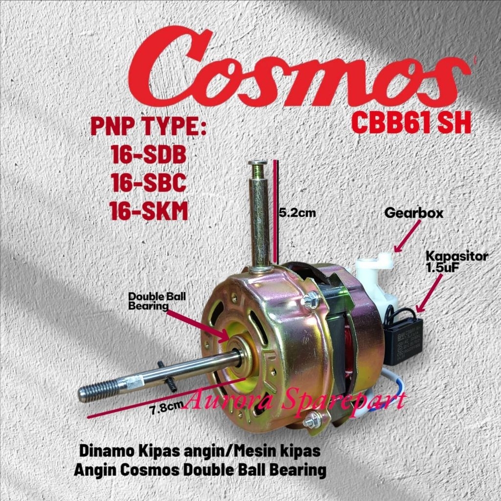 Dinamo Kipas angin/Mesin Kipas Angin Cosmos Double Bearing  16-SDB 16-SBC 16-SKM