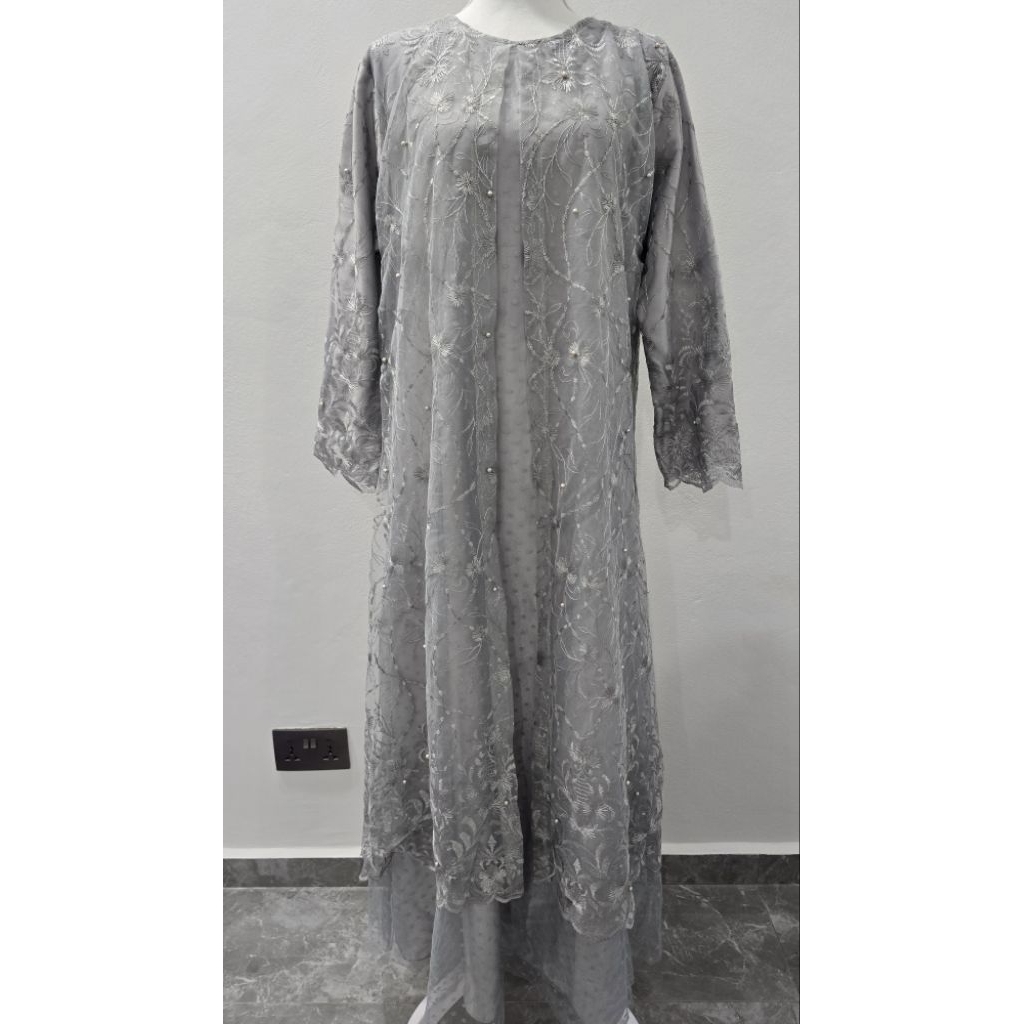 Dress Gamis Full Brukat Brokat Big Size Jumbo Preloved