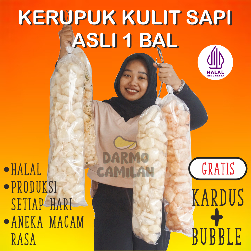 

Kerupuk Kulit HALAL Asli Sapi 1 bal Dorokdok Rambak Jangek 150gr
