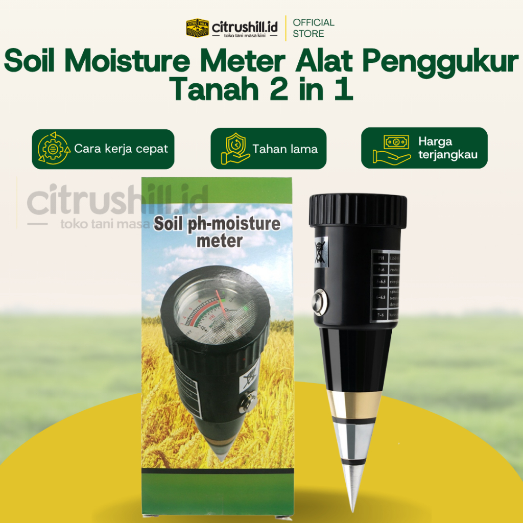 Soil Moisture Meter Alat Penggukur Tanah 2 in 1 Kelembaban Tanah