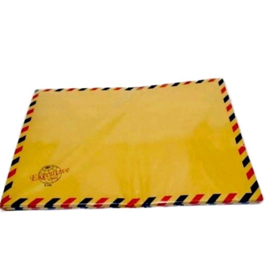 

Amplop coklat folio + tali , Airmail merk executive ( 1 pack / kardus isi 50 pcs)