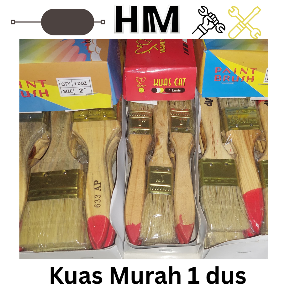 

Kuas Gagang Kayu Murah merk Wanly dan AP 1lusin /1dus / 12pc