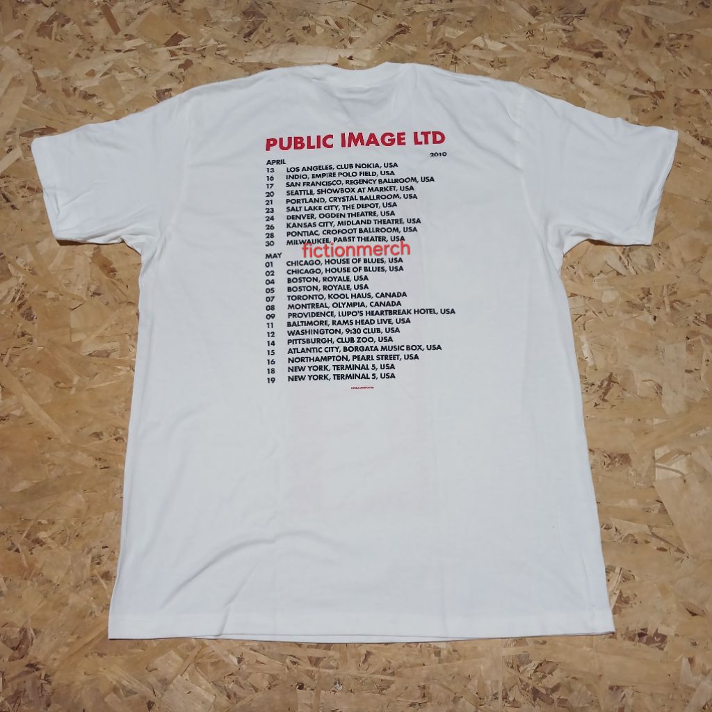 Kaos Band PUBLIC IMAGE LTD import original Size LARGE - Tour 2010