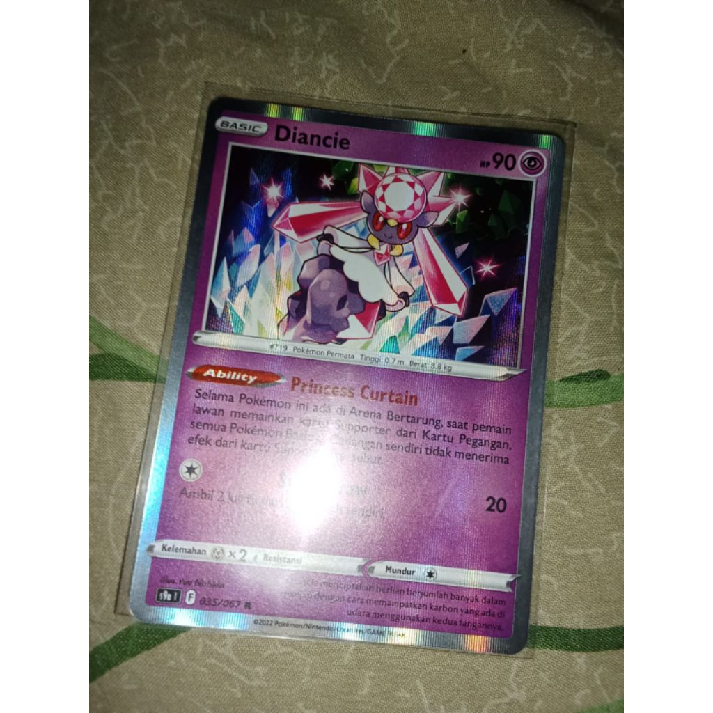 Kartu pokemon Diancie Rare Ori Bahasa Indonesia