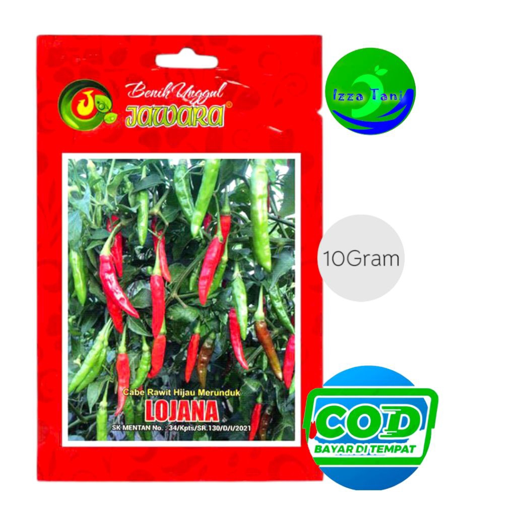 Benih Cabe Rawit Merunduk Hijau Lojana 10 Gram