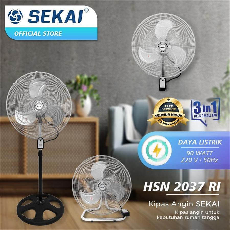 Sekai Kipas Angin Berdiri SFN 2037 - Kipas Angin 3in1 Remote 20 inch