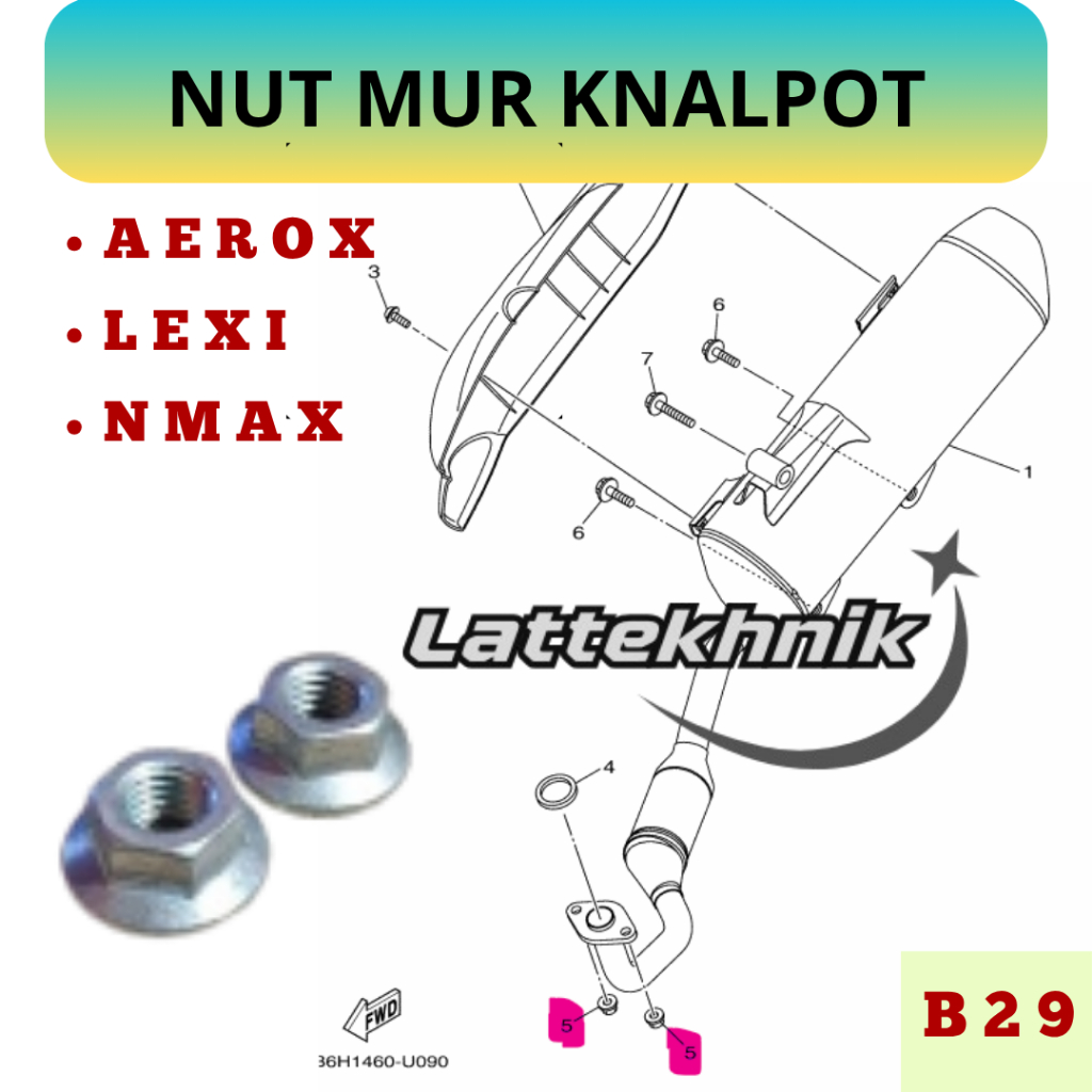 CB29 Nut Mur Knalpot Aerox Lexi Nmax