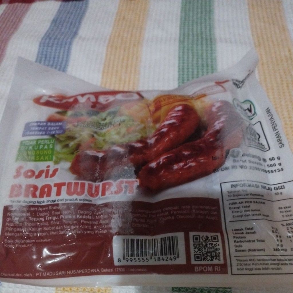 

Sosis Kimbo bratwurst 500gr