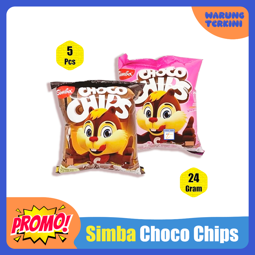 

Simba Choco Chips 5 Pcs 24gr | Makanan Sereal Rasa Cokelat dan Strawberry