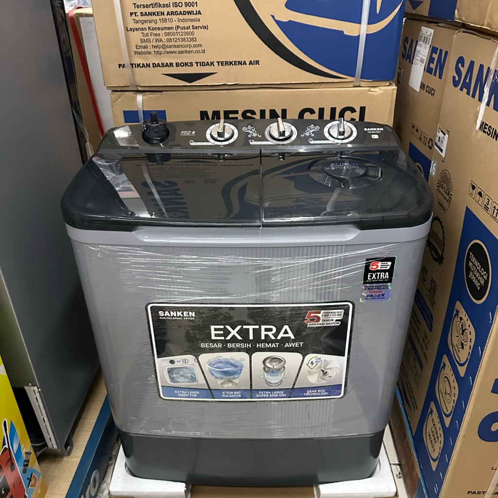 Sanken Mesin Cuci 2 Tabung 8KG TW-8827 / TW8827 / TW 8827 EGY