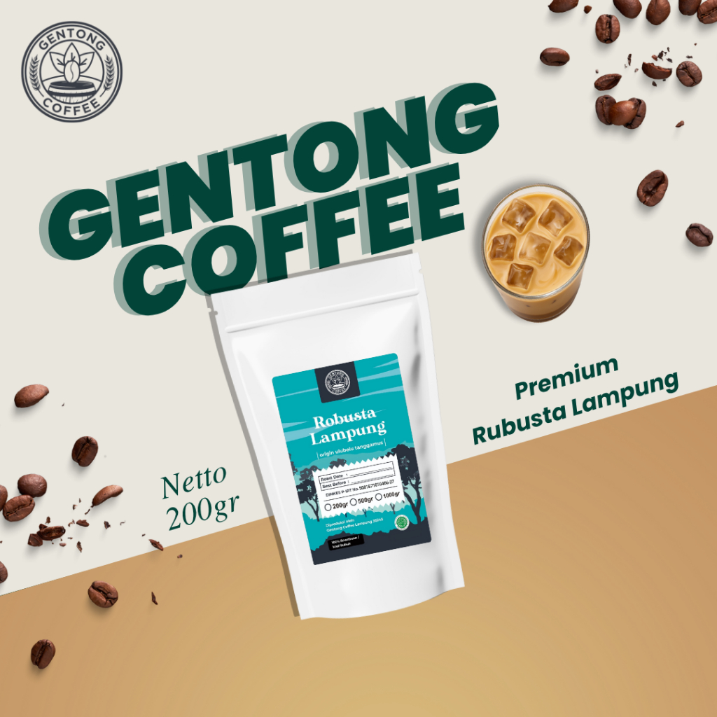 

Biji Kopi Bubuk Robusta Lampung Gentong Coffee Premium 200 gram