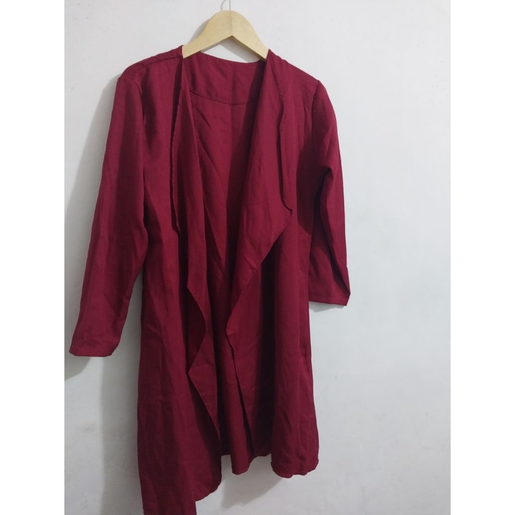 outer/blezer merah maroon