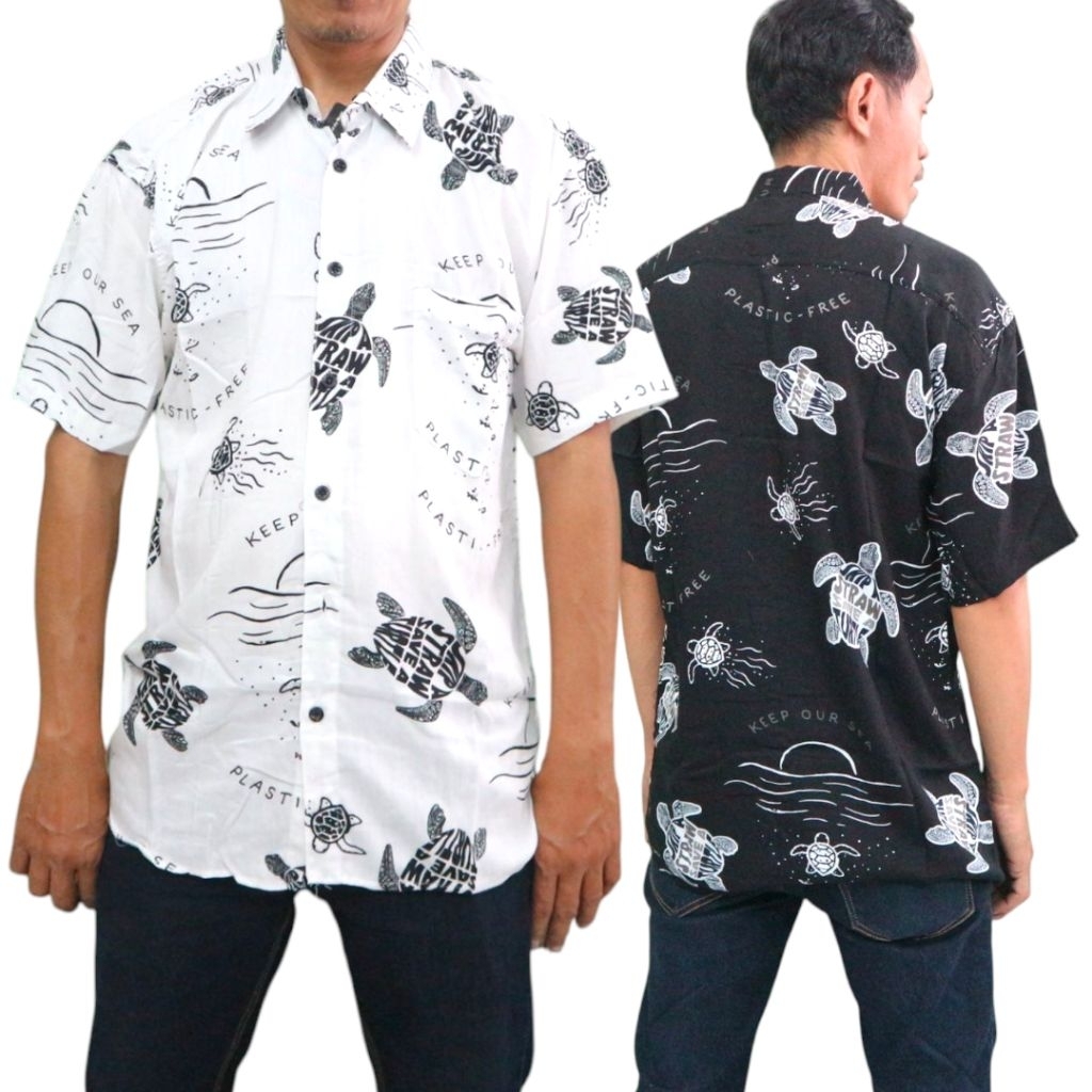 ASTRINA | KEMEJA RAYON PRIA | MOTIF ABSTRAK | PANTAI | HAWAI | BALI | PREMIUM |
