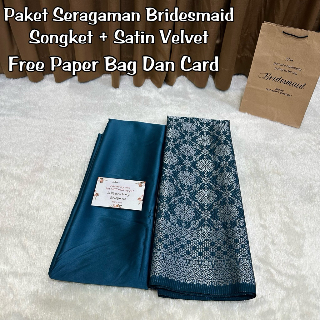Paket Seragaman Bridesmaid / Paket Bahan Songket / Baju Nikah Baju Wisuda