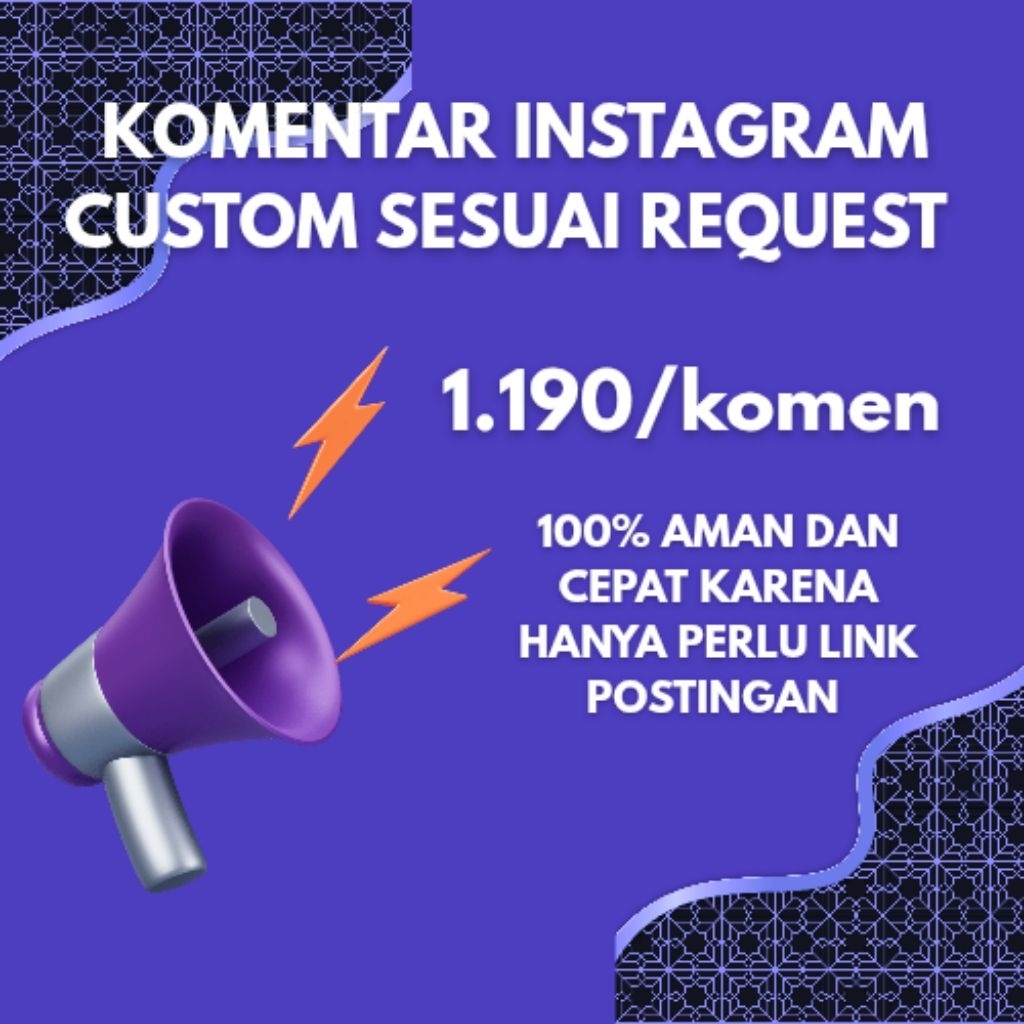 Jasa Komen IG Instagram Custom Komentar Asli Aktif Permanen