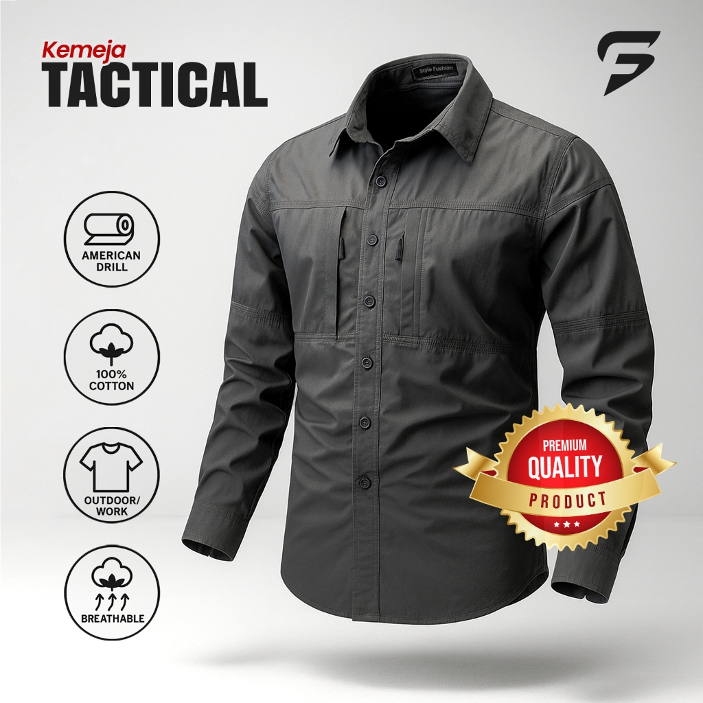 Kemeja Tactical Army Lengan Panjang / Kemeja Tactical Pria / Kemeja Tactical Lengan Panjang / Kemeja