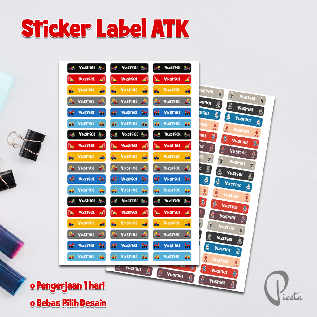 

STIKER LABEL ATK / NAMA / PERLENGKAPAN SEKOLAH | Siap Tempel, Tahan Lama