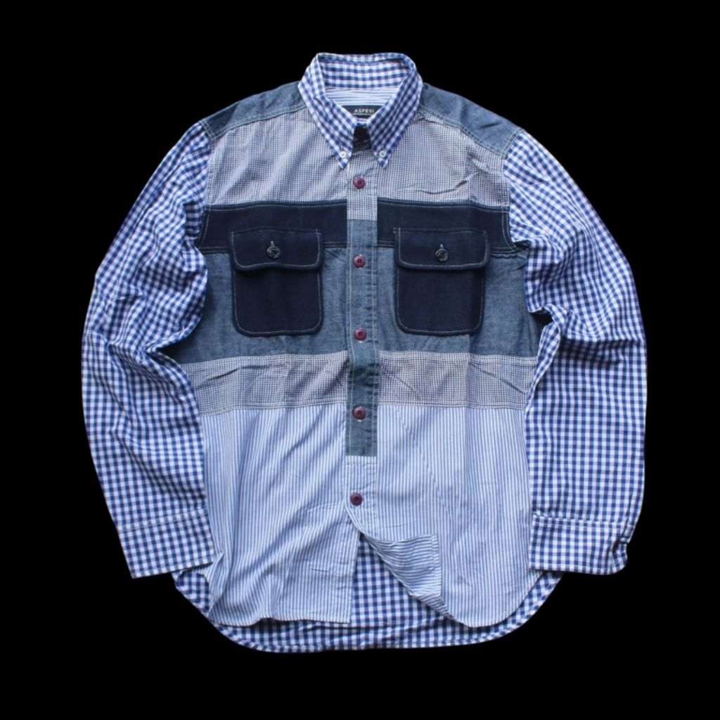 Kemeja Aspesi Blu Garments Patchworks