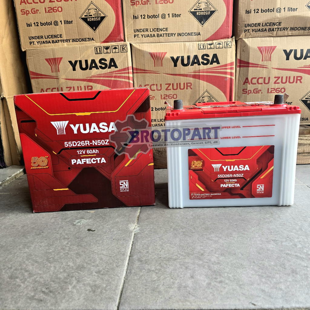 Aki YUASA N50Z 55D26R PF Aki Basah 12v 60Ah ORIGINAL YUASA