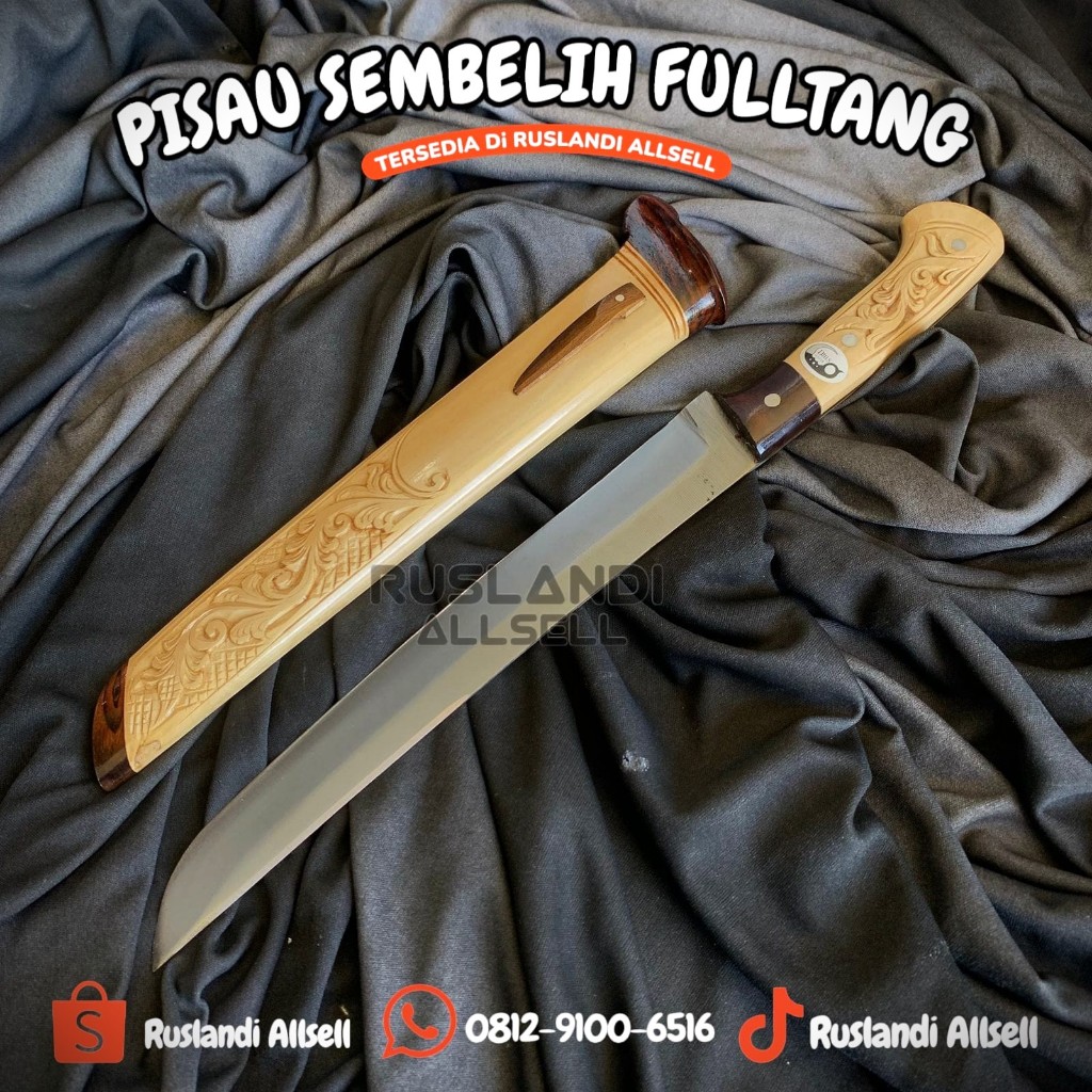 Pisau Sembelih Original Kambing Sapi Fulltang Bahan Sup9 Panjang 27cm