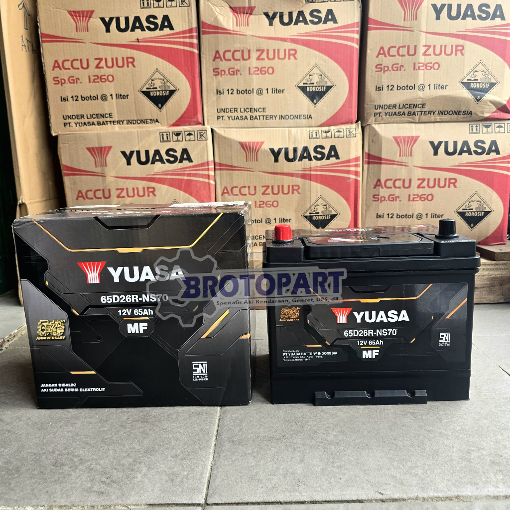 Aki Mobil Toyota Kijang Kapsul, Kijang Grand YUASA NS70 MF Aki Kering 65Ah ORIGINAL