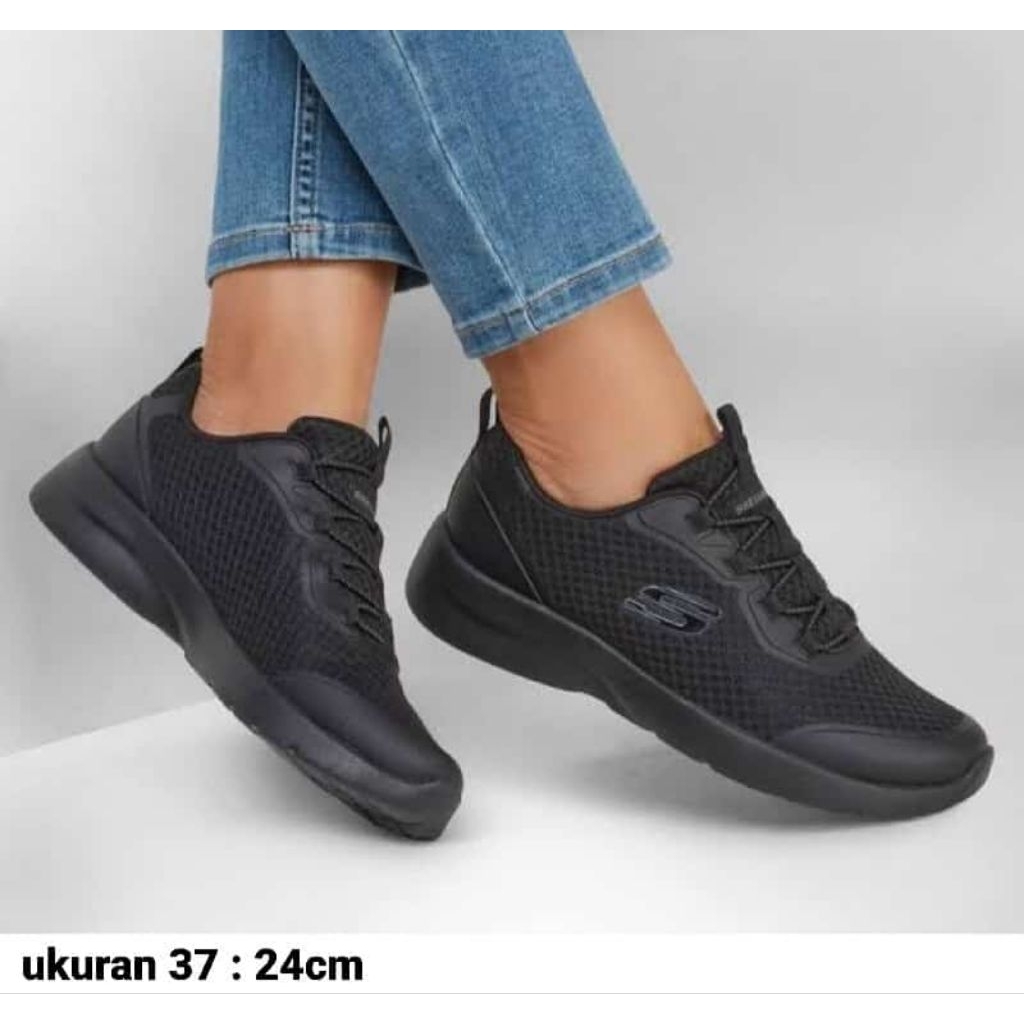 sepatu sekolah branded skechers original hitam polos