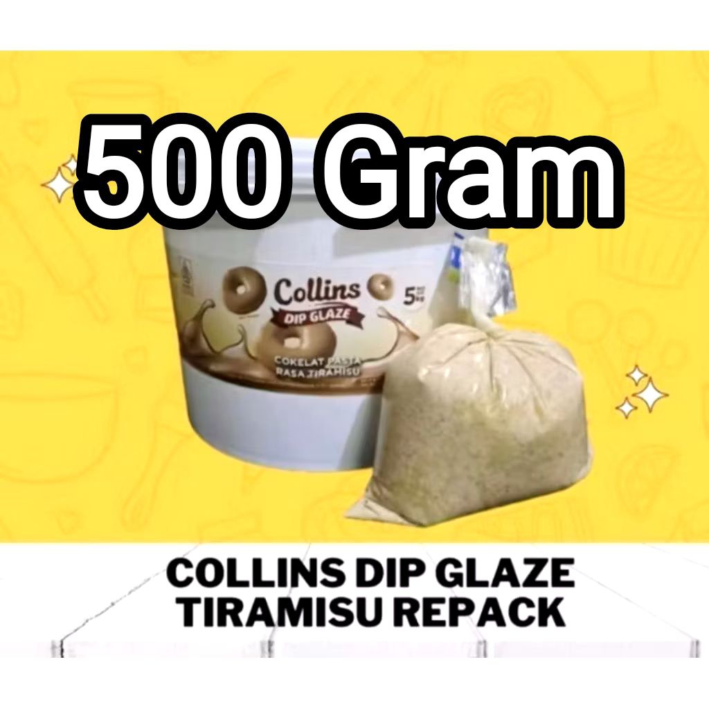 

Collins Dip Glaze Tiramisu Repack plastik 500 gram selai olesan topping donat