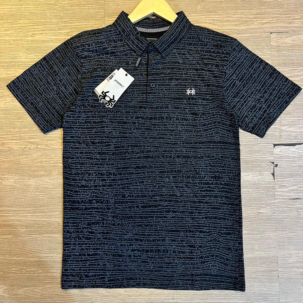 Kaos Berkerah Spyderbilt Print High Quality Hitam