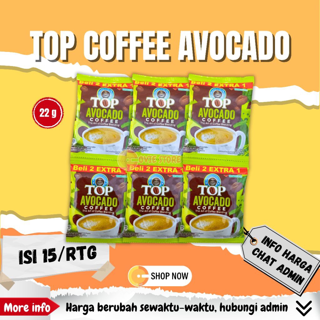 

Kopi Sachet Top Coffee Avocado Rentengan