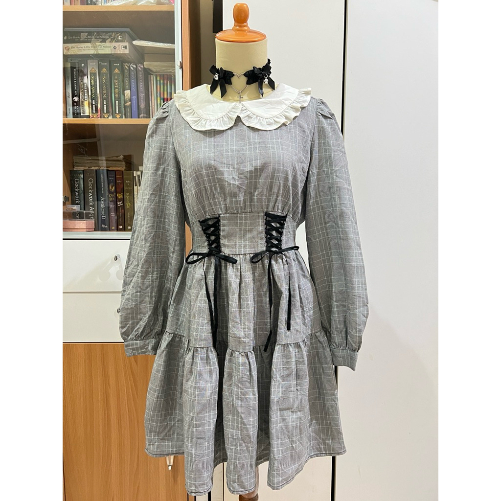 Checkered Lines Ank Rouge Jirai Kei Dress Kawaii Ryousangata