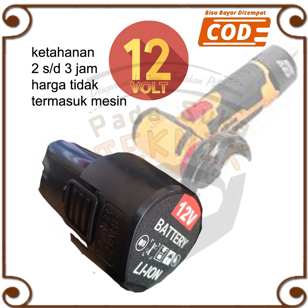 Batre Baterai Battery Cadangan 12v Li-on Lithium JLD II Gerinda Mini Brushless 3inch