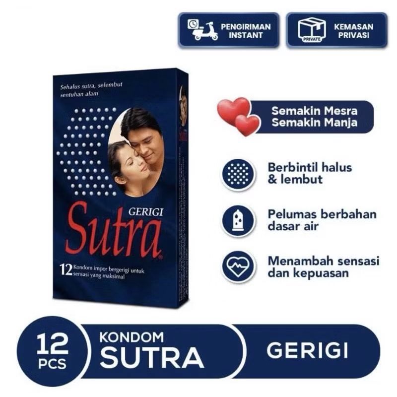 PRIVASI AMAN | Kondom SUTRA BIRU Gerigi Tekstur Bintil-Bintil Halus Lembut Menambah Sensasi Bercinta