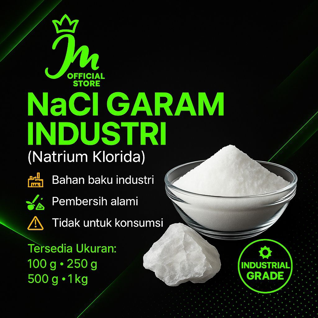 Natrium Chloride 500gr / Nacl / Natrium Klorida / Garam Industri / Bahan Sabun